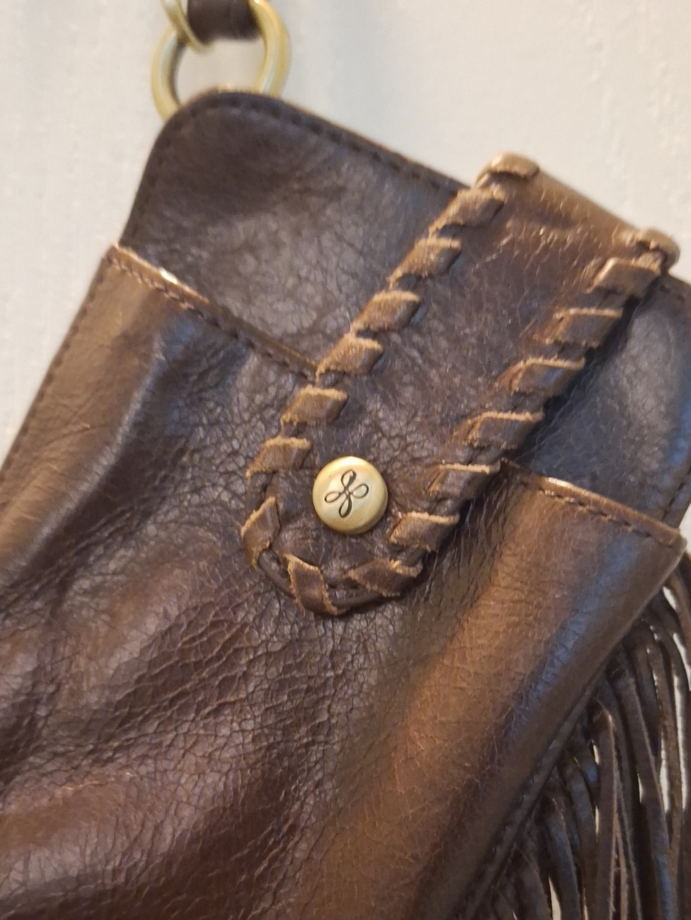 HOBO International "Plume" Phone/Card Case Wristlet Brown Leather - Picture 2 of 5